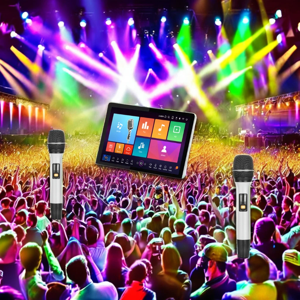 2026new SANJIN Android Home Karaoke System Wireless Microphone 7.0