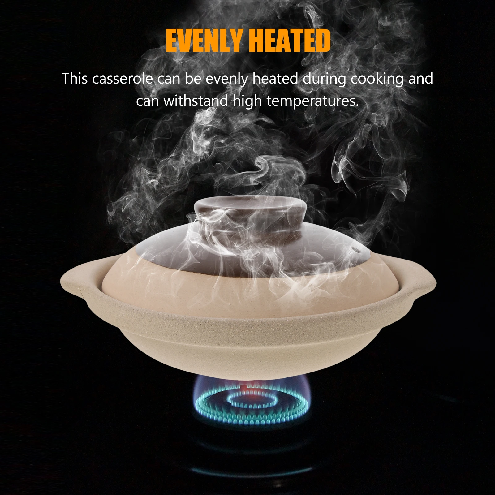 

1 шт., керамическая кастрюля, компактная нескользящая ручка, глиняная кастрюля с быстрым нагревом для супа, риса, домашняя кухонная керамическая кастрюля