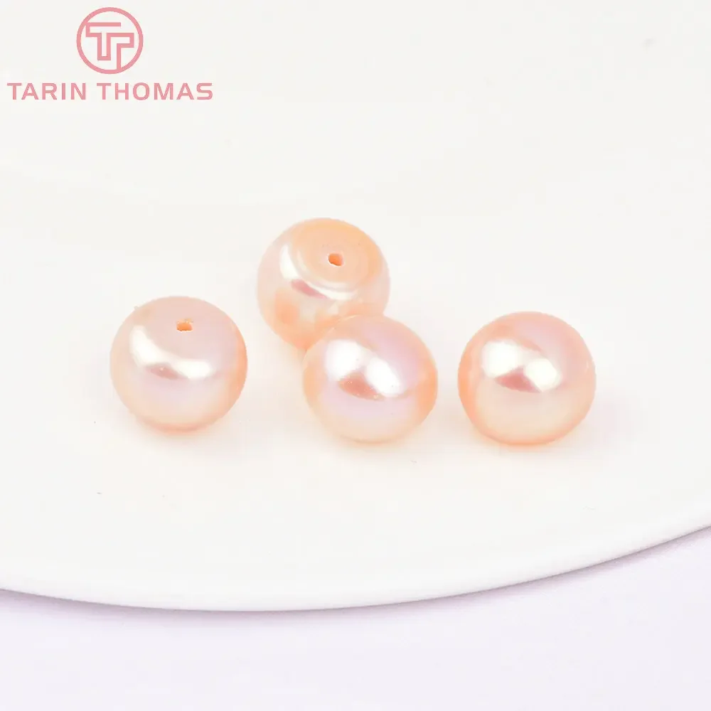 (3499) 6PCS 3MM 4MM 5MM 6MM 7MM 8MM 9MM Natural Pearls with Half Hole Beads High Quality Jewelry Findings