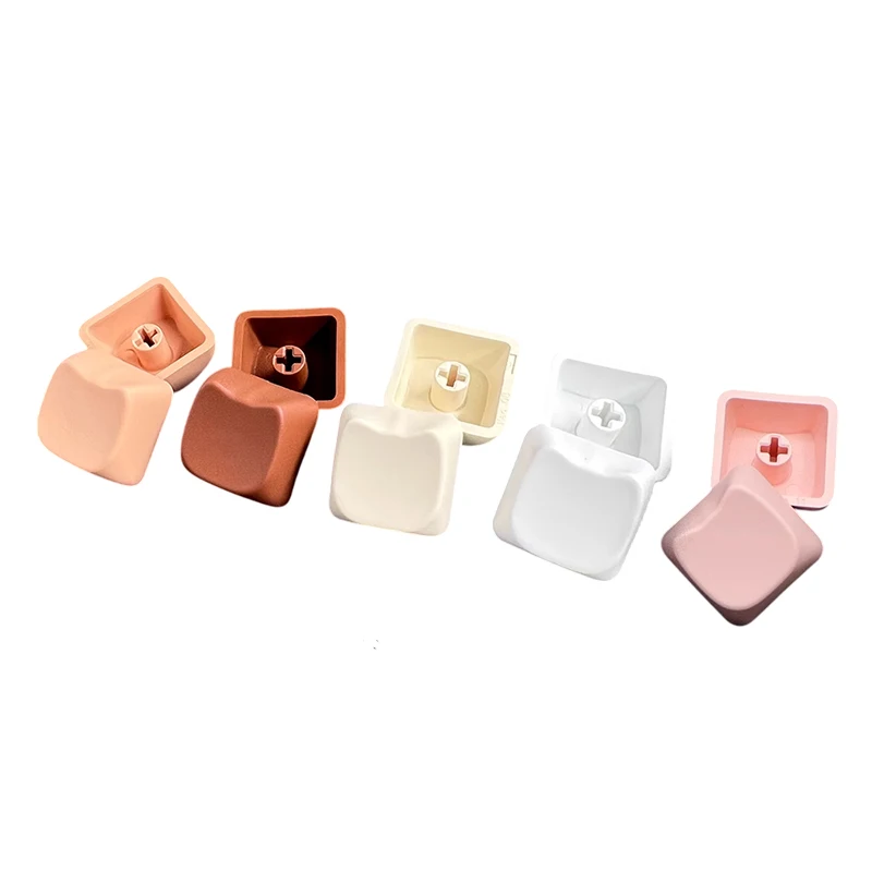 5Pcs No Engraved Keycap PBT Keycaps With Unique Cats Head Flat Thickened Keycap