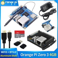 Orange Pi-Alimentation pour OPI ontari3, boîtier en aluminium en option, Allwinner H618 WiFi5 + BT 5.0 LPDDR4, 4 Go de RAM, 16 Mo éventuelles I Flash