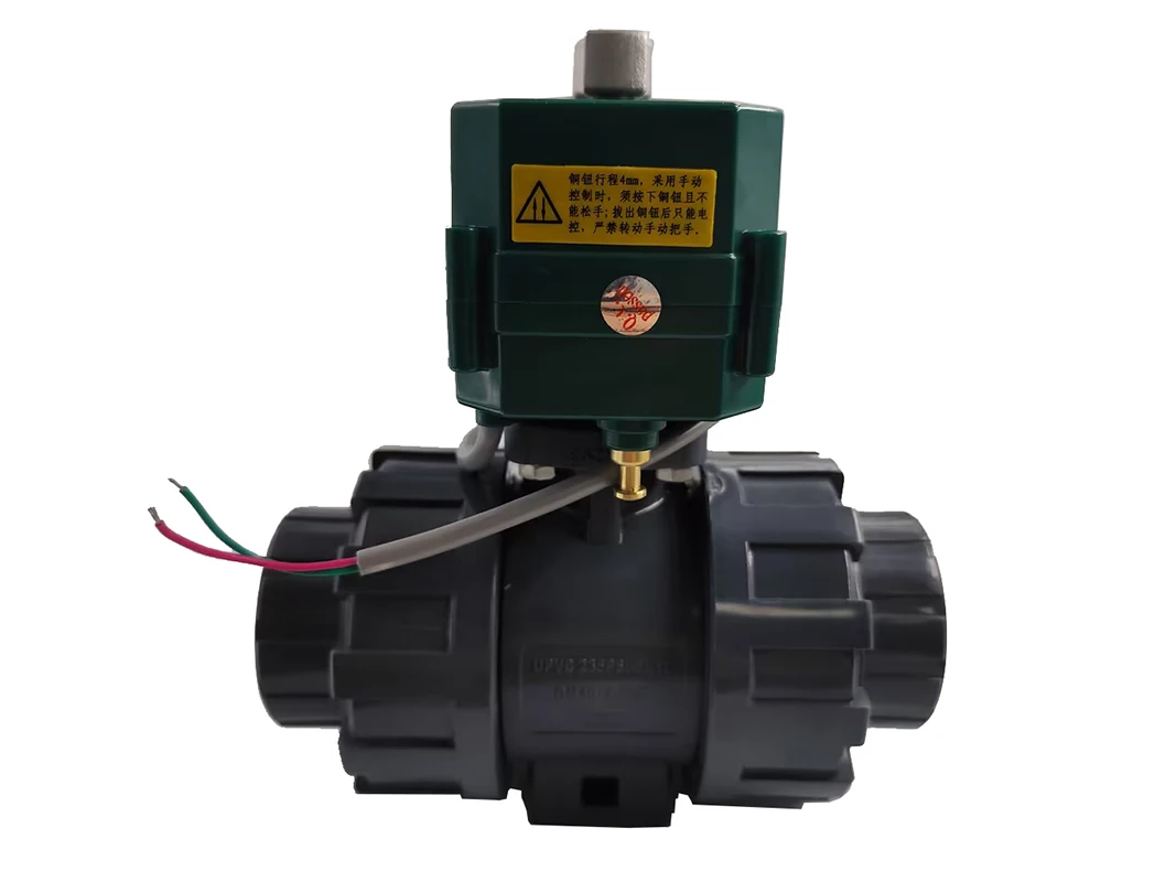 válvula de pvc motorizada 12V, DN40 BSP (1,5"), válvula de PVC, 2 vias, válvula elétrica de pvc, CR04