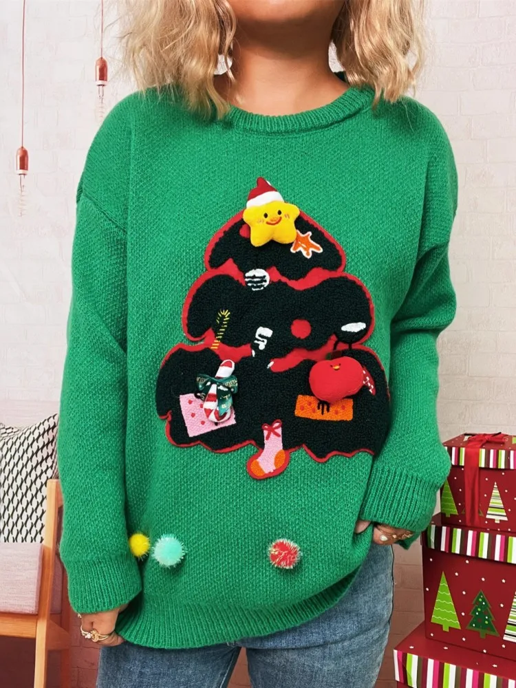 

Рождественский красный свитер, женский модный простой зимний пуловер, джемпер, высокоэластичный вязаный осенний базовый повседневный пуловер, топы