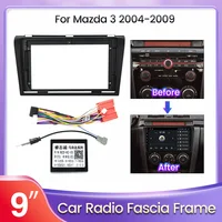 Radio de coche de 9 pulgadas para Mazda 3 2004-2009, Kit de tablero de Panel Fascia, instalación de consola Facia, placa adaptadora de bisel, molduras de Marcos, Cable canbus