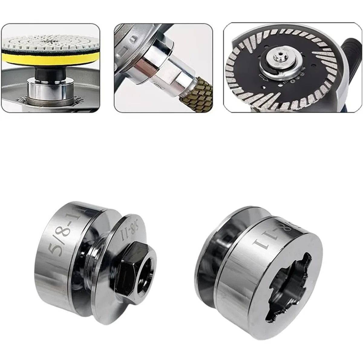 SSR 3 Pieces X-Lock Adapter Grinder Adapter Set to 5/8inch Thread, Angle Grinder Adapter for Cutting Discs and Sanding Discs
