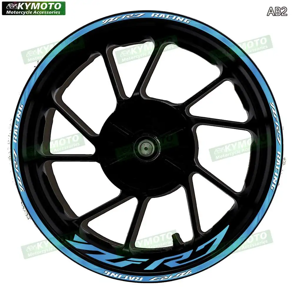 For YZF R7 R 7 motorcycle accessories 17-inch front and rear wheel stickers fairings wheel hub gradient reflective decals