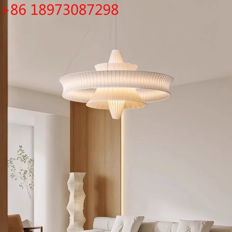 

French medieval living room chandelier atmospheric retro hall hotel box decorative fabric lamp