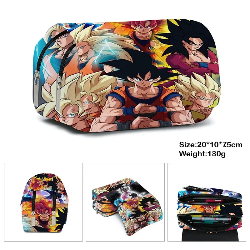 Dragon Ball Goku Pencil Bags Anime Back To School Supplies Pencil Cases Cartoon Stationery Storage Bag Vegeta Pen Bags Kids Gift