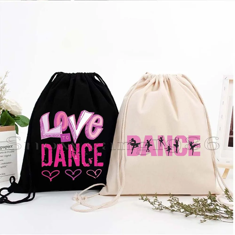 

Ballet Dance Ballerina Girl Love Dancing Ballet Dancer Gymnastics Gift Canvas Drawstring Bag Soccer Backpack Gym String Sackpack
