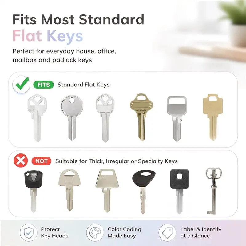 ●Color Key Caps And Key Tags 24PCS Silicone Key Covers Caps With Labels For House Keys For Identifying
