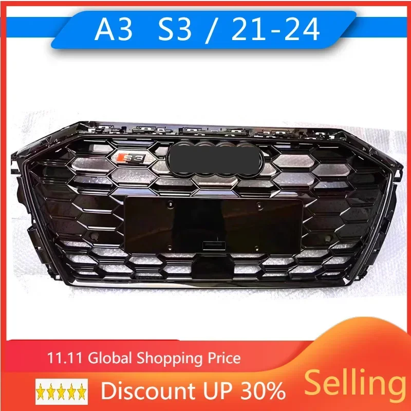 

Car Front Bumper Grille Grill For 2021-2024 Audi A3 sline sport upgrade S3 auto Racing grills