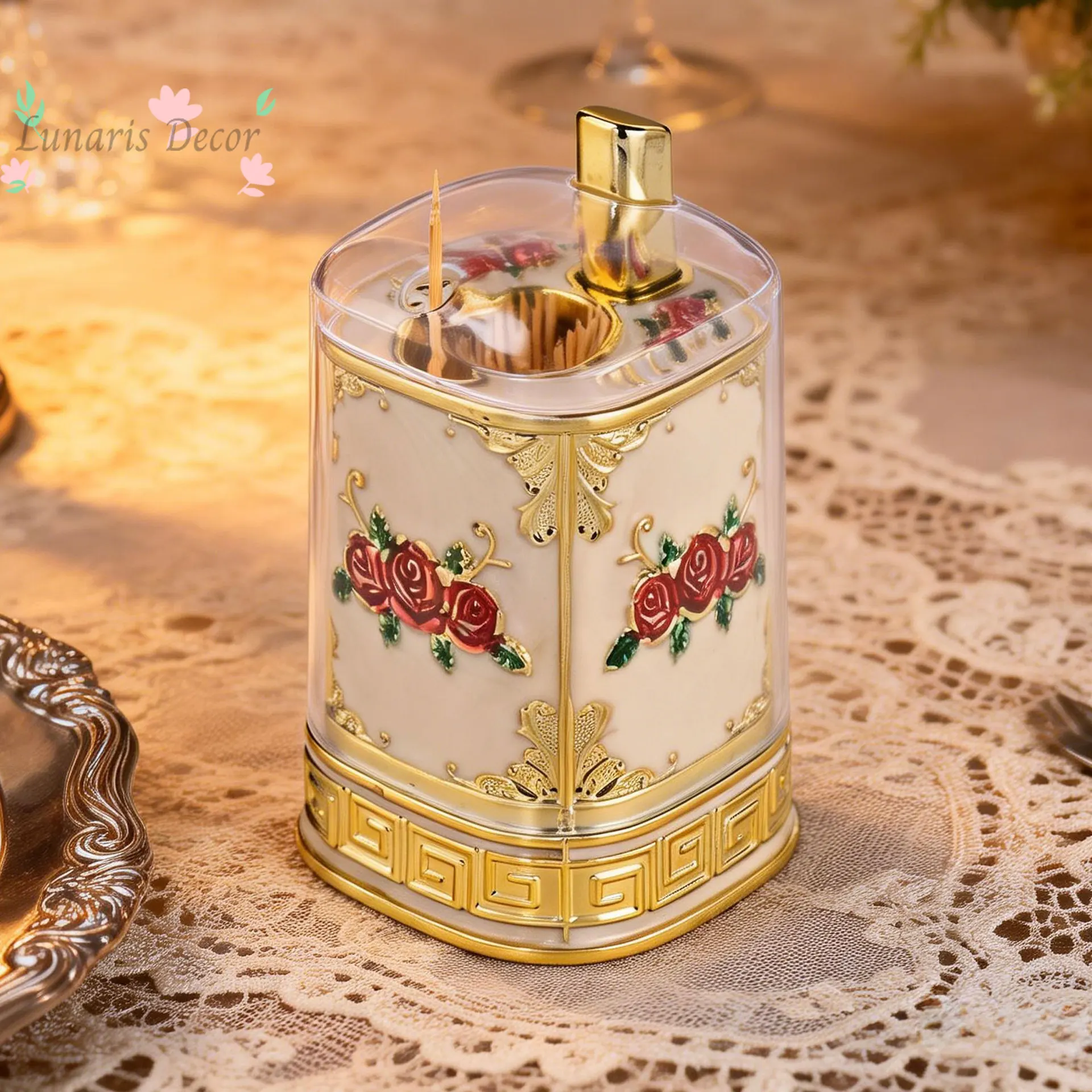 High-end press-type pop-up ktv ornament B & B hotel light luxury home home household toothpick holder