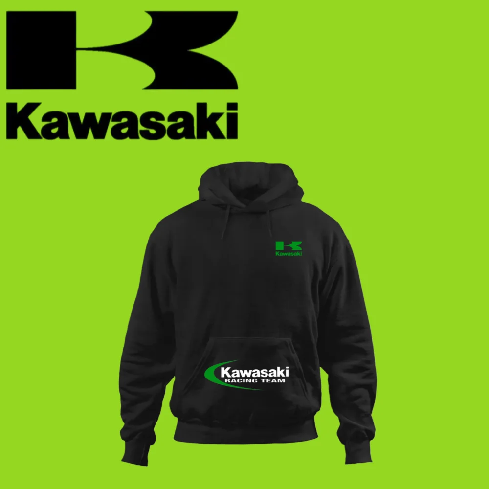 

Новинка 2025 года, мужская толстовка с логотипом Kawasaki Y2K, модная спортивная толстовка на открытом воздухе, осень/зима, свободная повседневная толстовка из 100% чистого хлопка с принтом