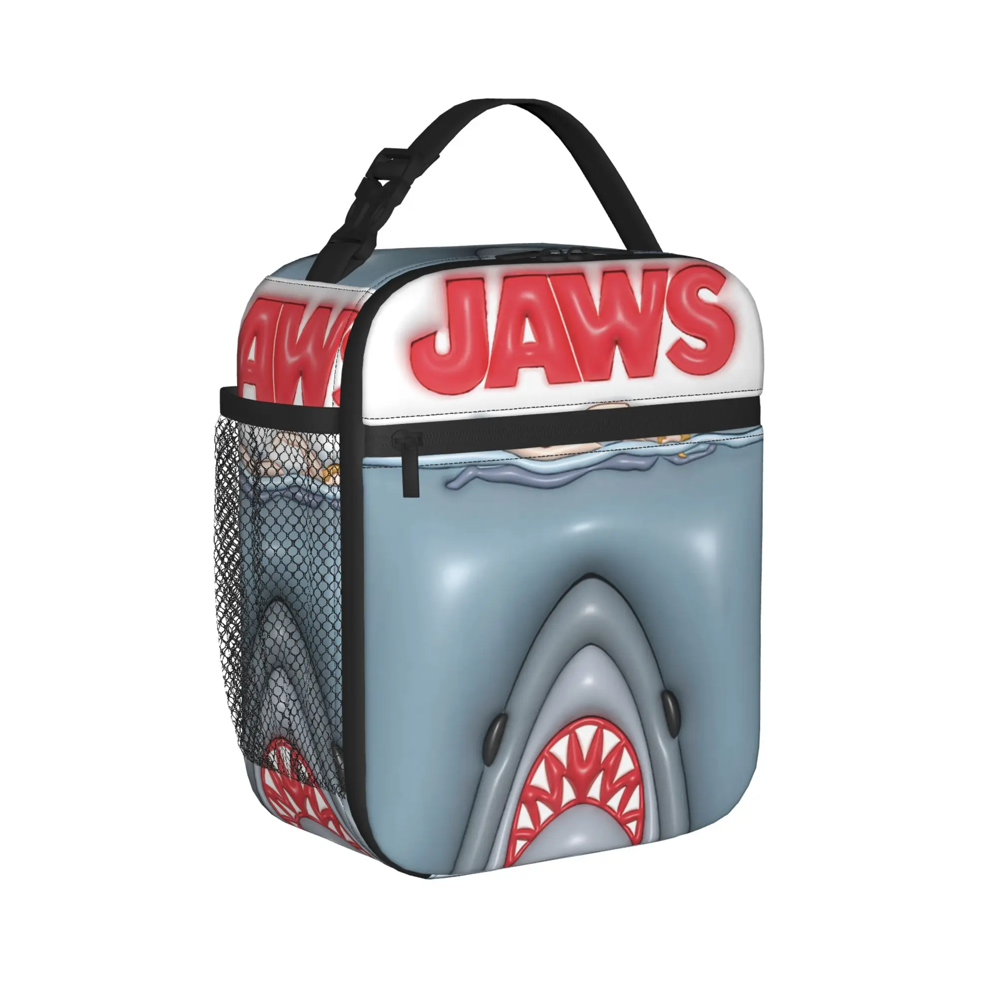 Jaws 50th Anniversary Poster  Lunch Bag For Women  Print Travel Lunch Box Vintage Portable Oxford Cooler Bag