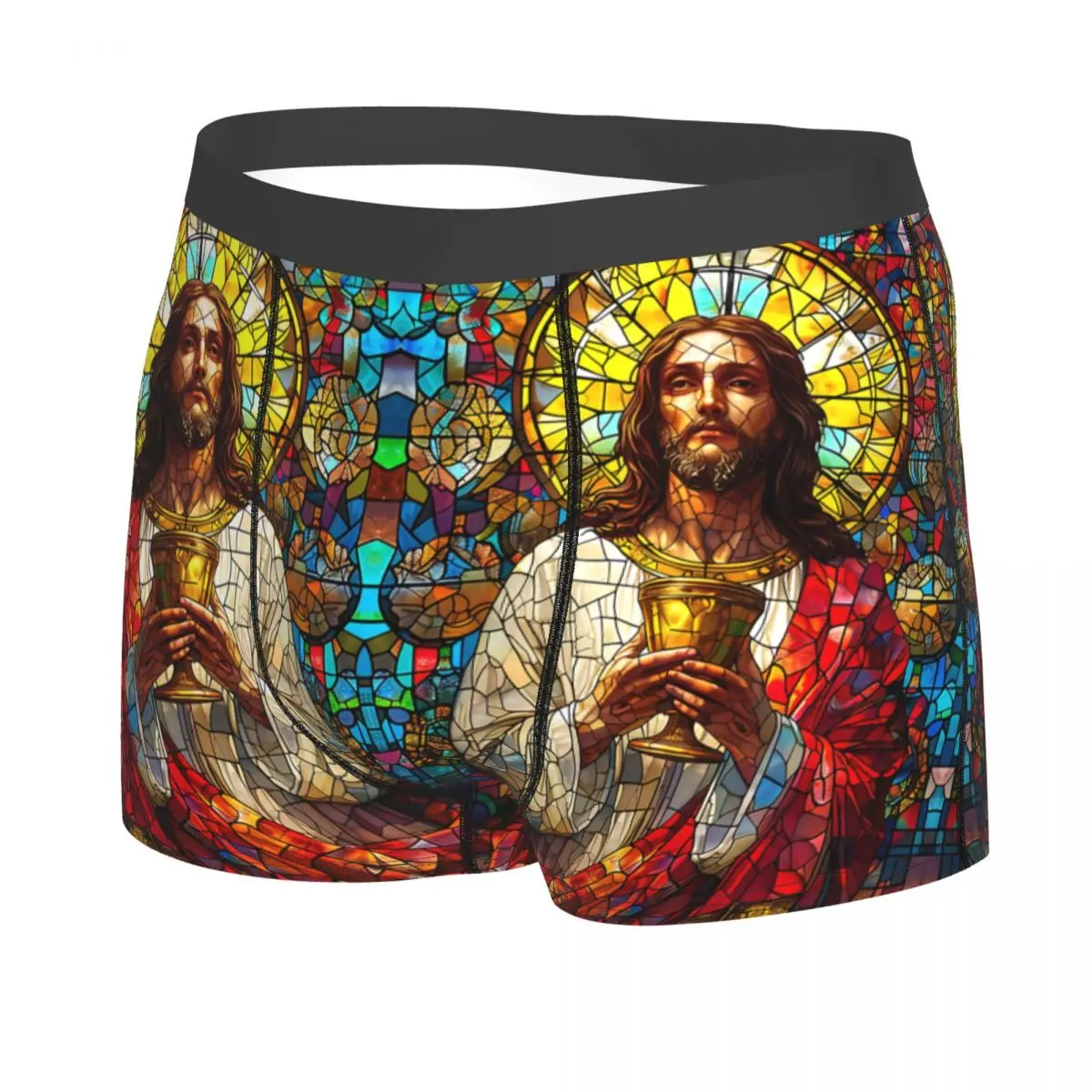 Custom Religious Jesus Christ Boxer Shorts For Men Sexy 3D Print Underwear Panties Briefs Breathable Underpants