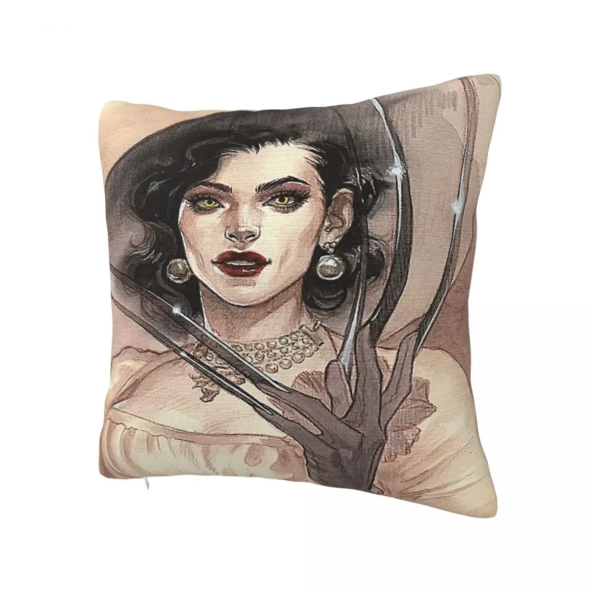 Resident Evil 4 - Lady Dimitrescu Square Pillow White Square pillow