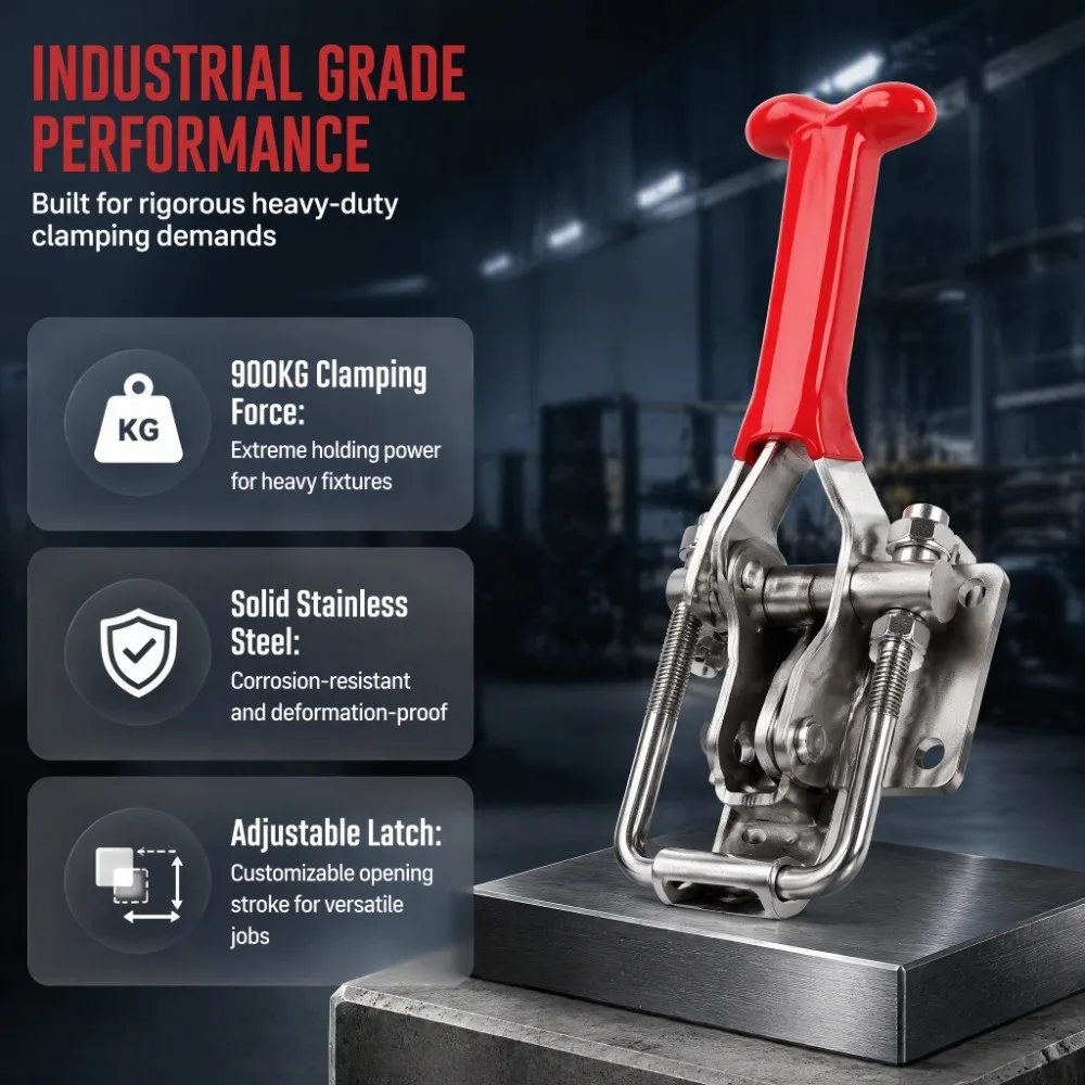 Adjustable 304 Stainless Toggle Clamp Hold Down Pull Action Toggle Latch Quick Release Lever Clamp Boxcar