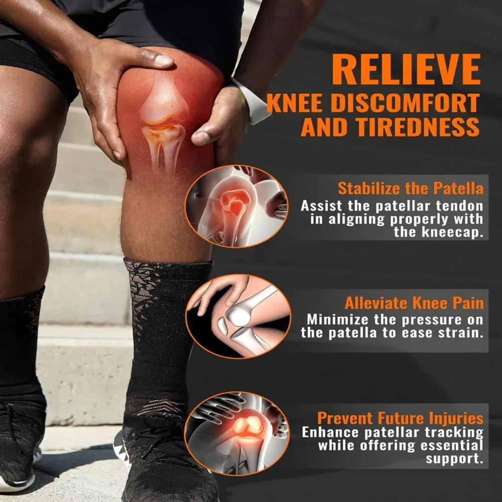 

Basketball Patella Band High Elastic Silicone Patella Knee Strap for Men Women Sports Tennis Basketball Running Knee Pain Relief