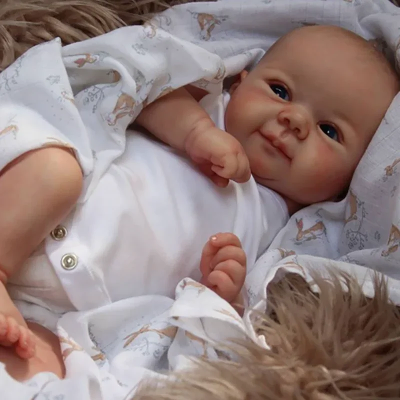 

48CM Reborn Baby Doll Smile Baby Juliette Already Painted Skin with Visible Veins Muñeca Reborn Bebe nina Real Soft Baby doll