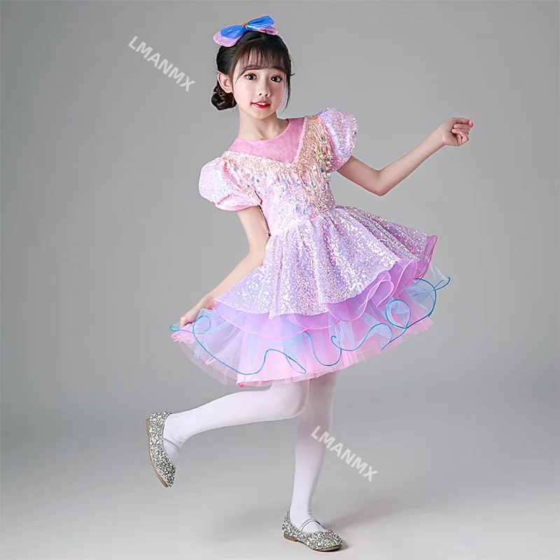 

Children's performance costume, fluffy gauze skirt, sequins, kindergarten modern dance performance costume