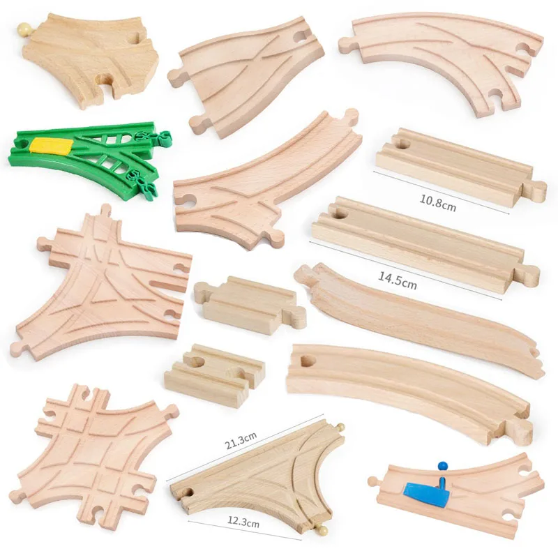 Wooden Train Track Scattered Pieces Wooden Tracks Expansion Toy For Kids Compatible With All Major Brands Wooden Railway System