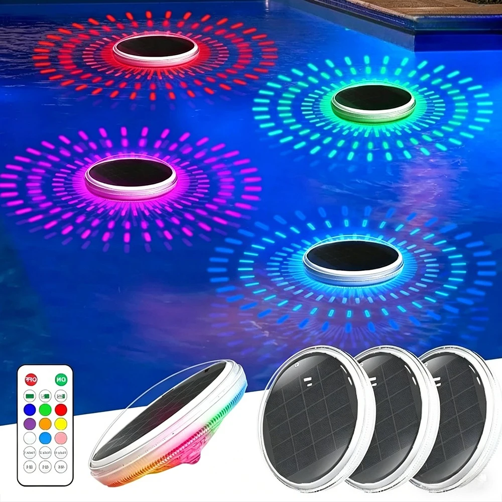 

Solar Floating RGB Pool Lights With Remote Control Waterproof For Outside In-ground Pools Lighting Decoration Pool Party