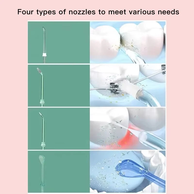 Irrigador bucal de 220ML, hilo dental recargable por USB, irrigador dental portátil resistente al agua, limpiador de dientes