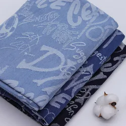 Jacquard Washed Denim Fabric Fashion for Clothing Pants Bag Designer Diy Sewing Material By The Meter Cloth Wholesale