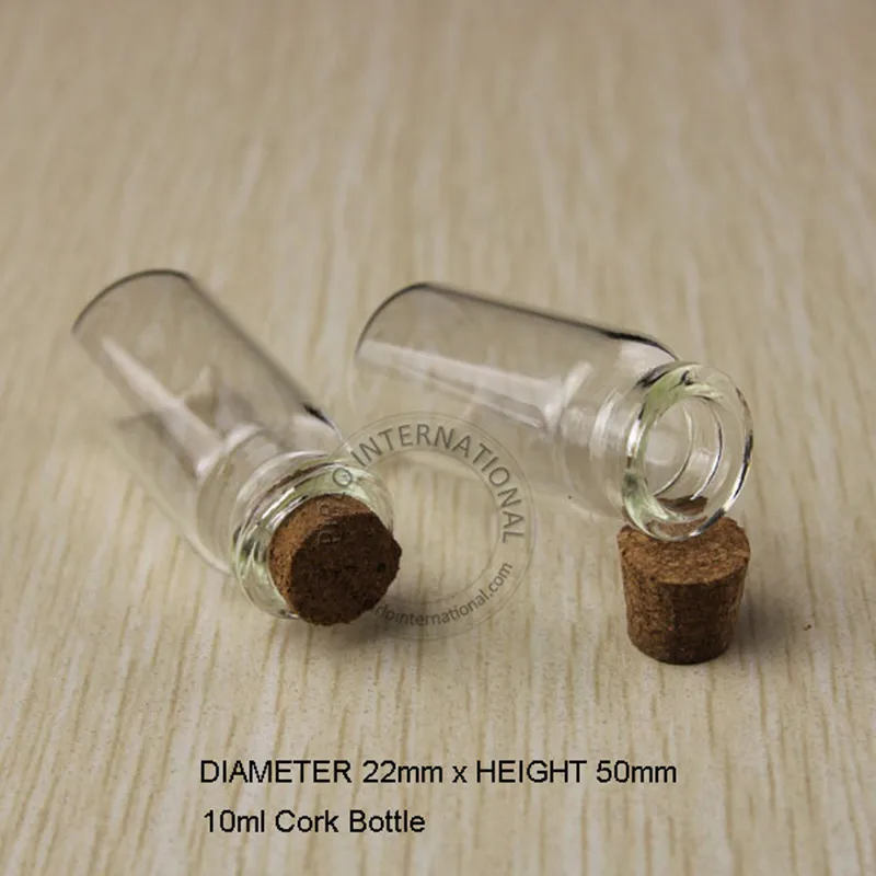 Wholesale 10ml Small Glass Bottles Vials with Corks Stopper Decorative Corked Tiny Mini Wising Glass jar For Pendants image 4