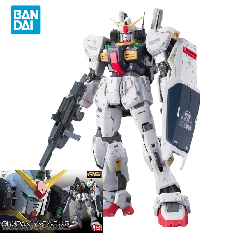 

Bandai Original GUNDAM Anime Model RG 1/144 GUNDAM MK-2 A.E.U.G. Action Figure Toys Collectible Model Ornaments Gifts For Kids