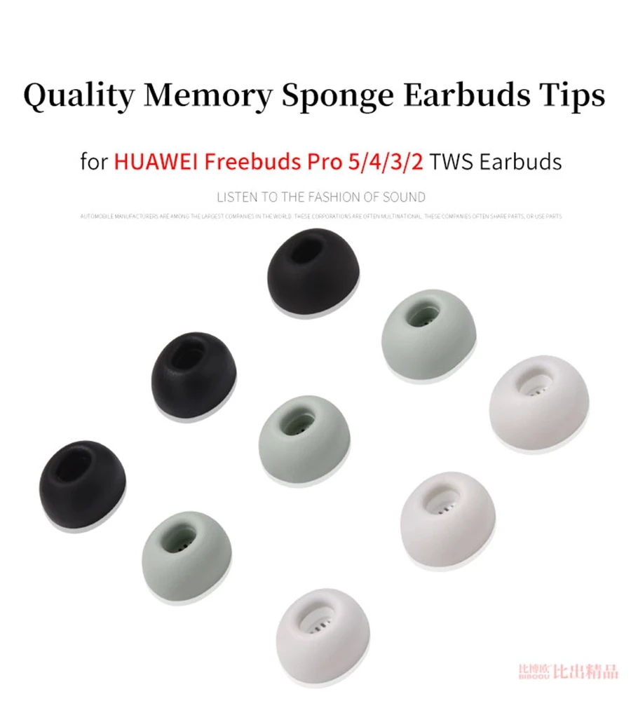 4Pcs Memory Foam Ear Tips for Freebuds Pro5/4/3/2 TWS Eartips Freebuds Pro 5 4 3 2 Earbuds Tips Anti-drop Noise Reduce