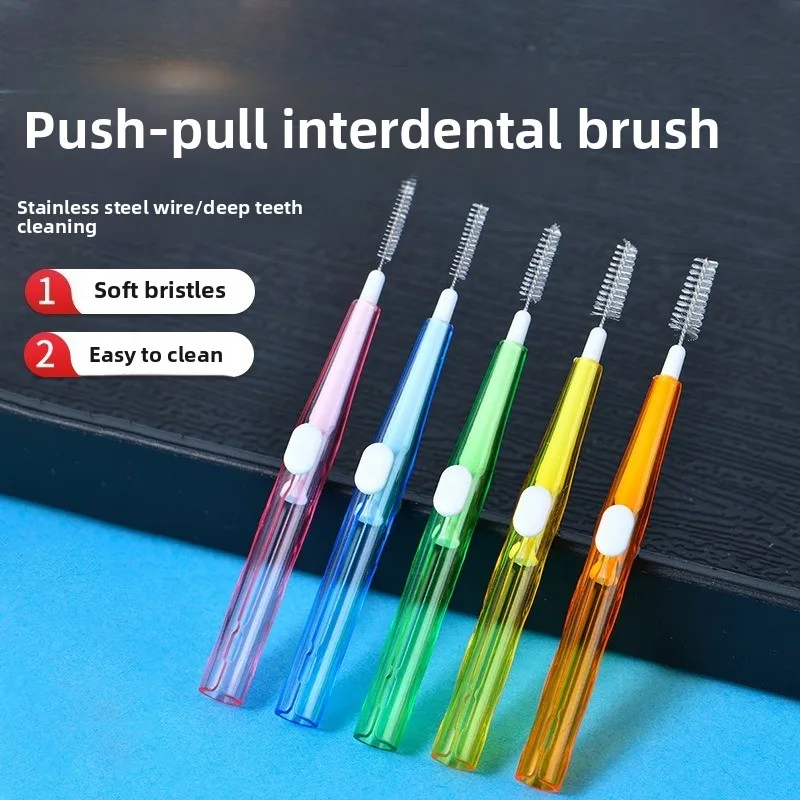 

Cleaning Interdental Joint Oral Care Interdental Brush Toothpick Push-Pull Telescopic Interdental Brush