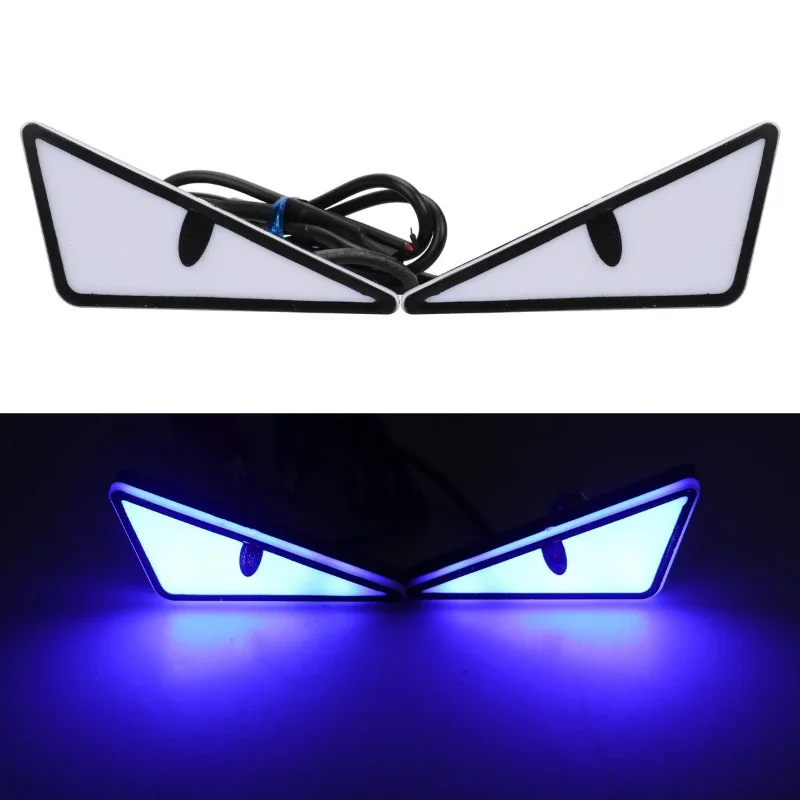 2Pcs Universal LED Demon Eyes Motorcycle License Plate Light Bolt Decoration Accessory