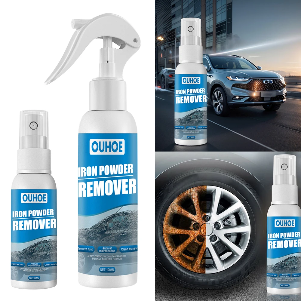 100ml Car Rust Remover Spray Metal Paint Cleaner Car Maintenance Multi-Purpose Iron Powder Cleaning Rust Remover Spray