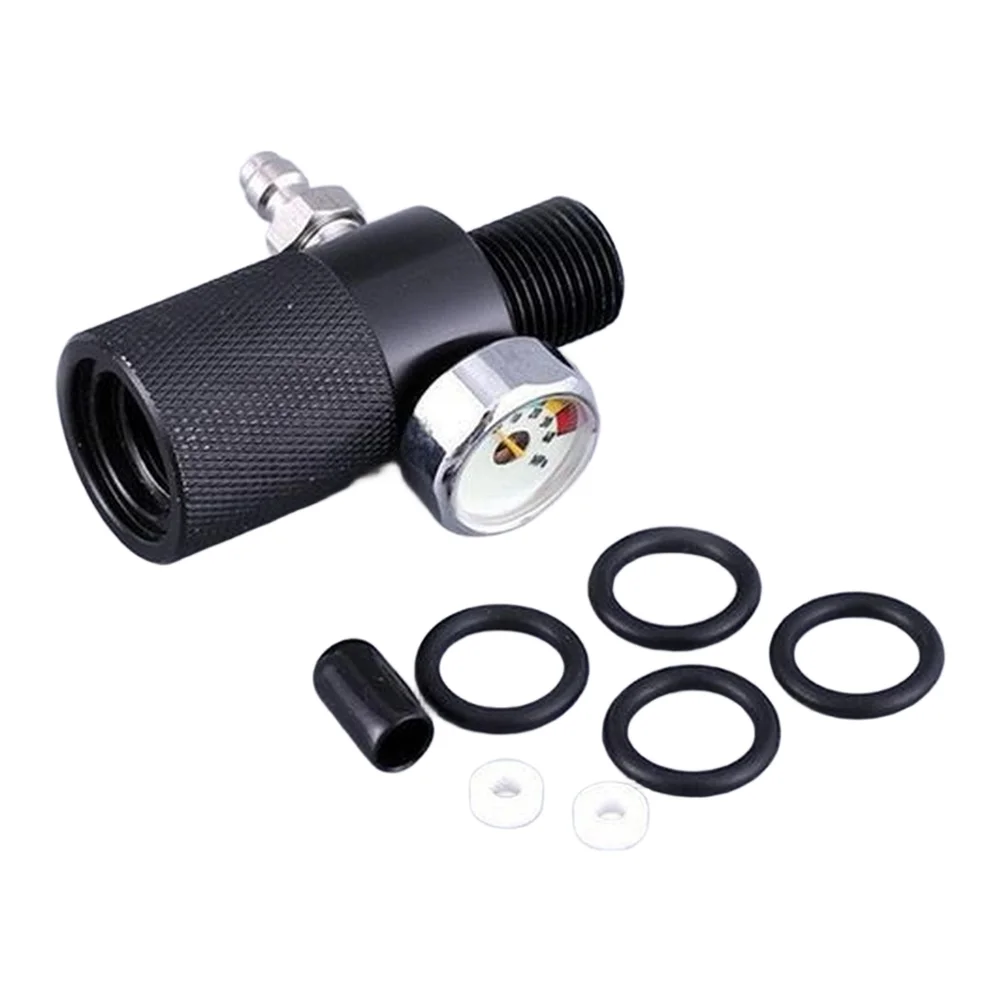 Pressure Gauge Adapter 8mm Air Inflation Adapter High-Pressure Glow Display Pressure Gauge With Quick Connect For Safe Inflation