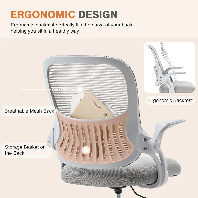 Office Chair,Ergonomic Mid-Back Mesh Rolling Work Swivel Chairs w/Wheels,Comfortable Lumbar Support,18.5\