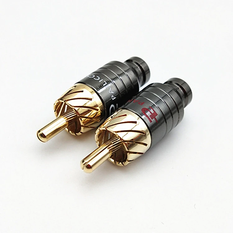 4Pcs Luxury Soldering RCA Plug Jack Connector Speaker Audio Output/Input Adapter Plug Gold plated Earphone connector jack