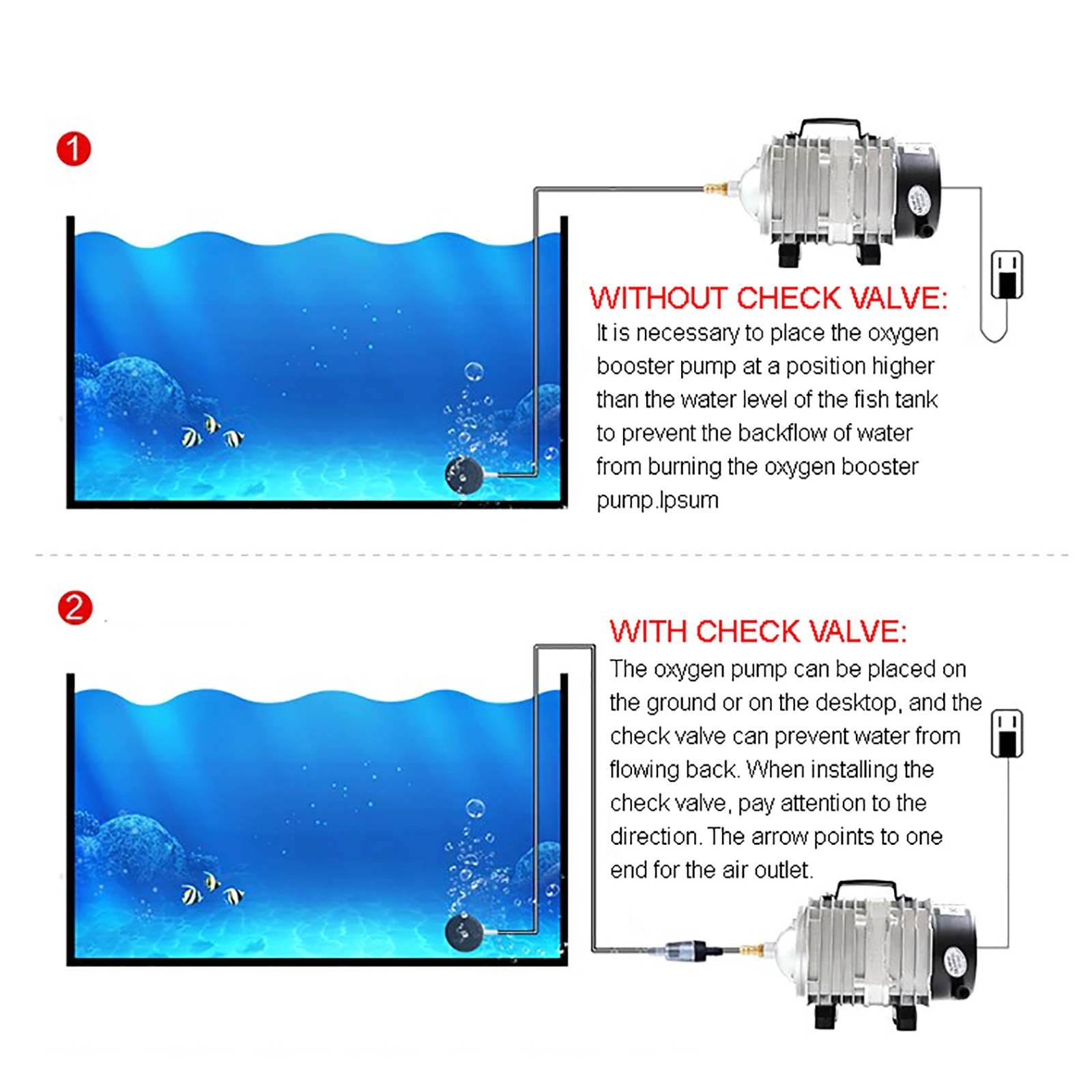 220V 45W Aquarium Air Compressor E-magnetic Air Pump Fish Pond Oxygen Pump Compressor For Pond Air Aerator Pump 70L/min