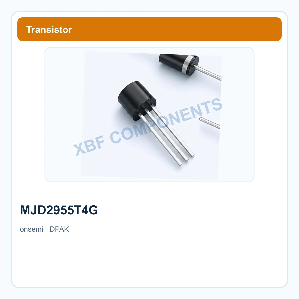 onsemi MJD2955T4G Discrete Semiconductor PNP power transistor, -60 V, -10 A, 20 W DPAK