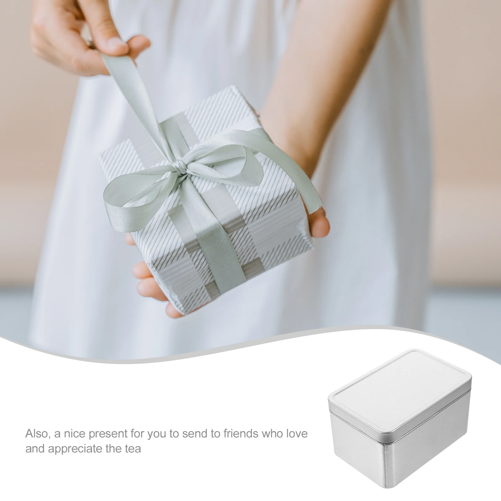 

Tea Tin Box Silver Large Capacity Sealed Metal Storage Box Cookie Jars Candy Packing Tinplate Canister With Lid