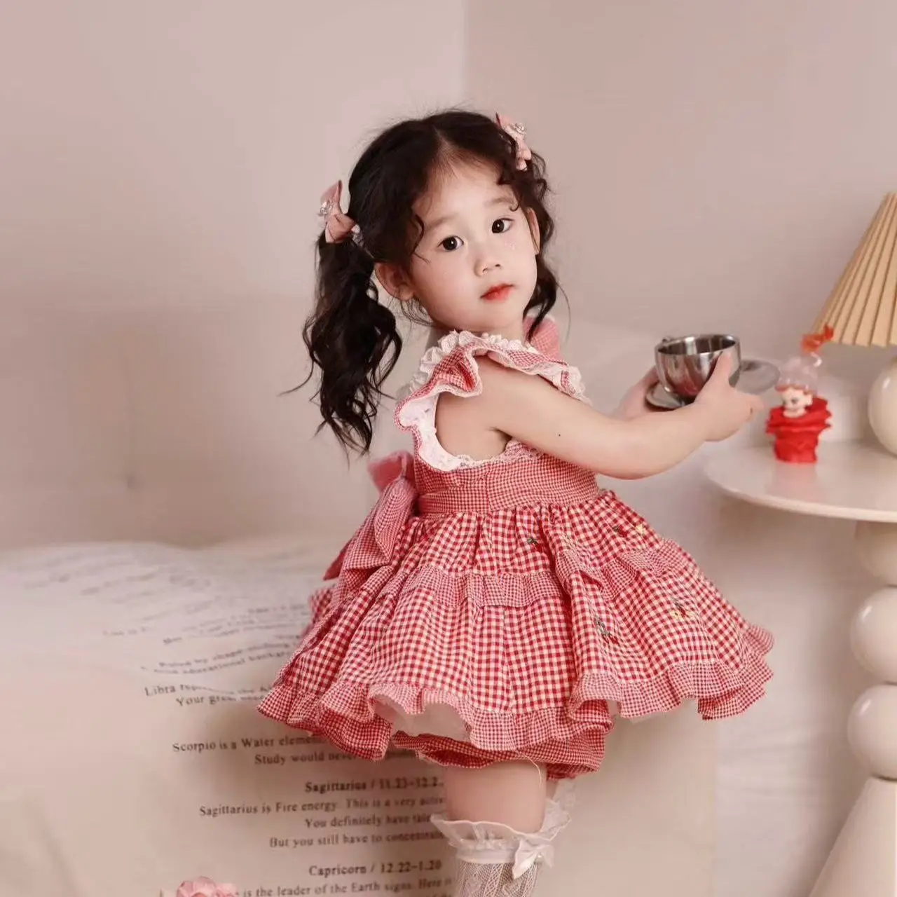 Little Cherry Children's Foreign Princess Skirt Girl Lolita Summer Dress