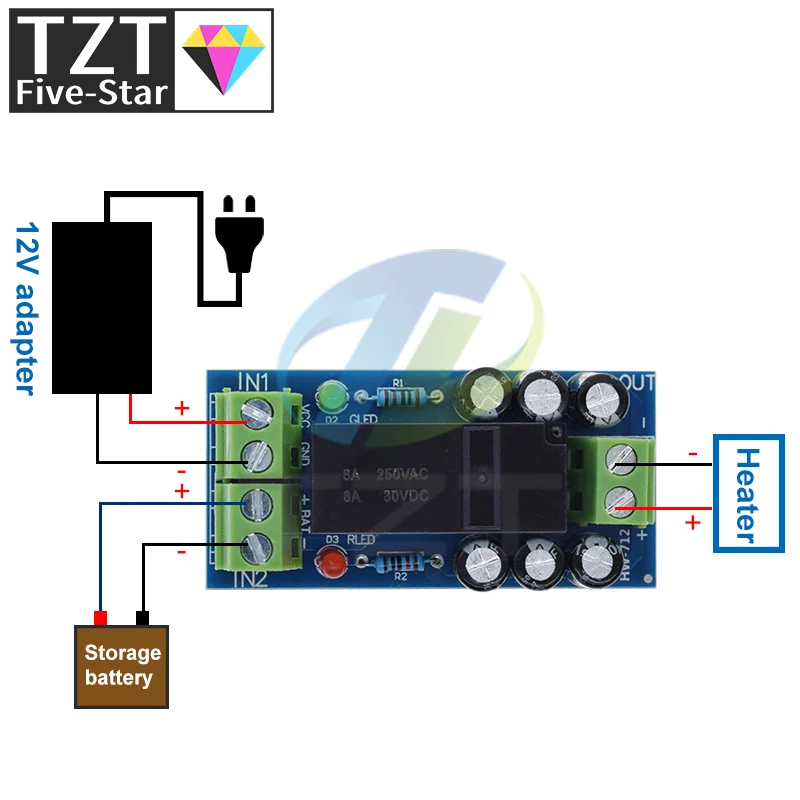 12V 150W 12A Backup Battery Switching Module high power Board Automatic switching battery power XH-M350