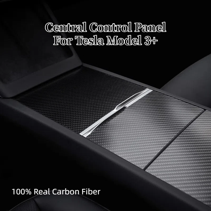 

Central Control Panel for Tesla New Model 3+ Highland 2024 100% Real Carbon Fiber Console Cover Protective Film Car Accessories