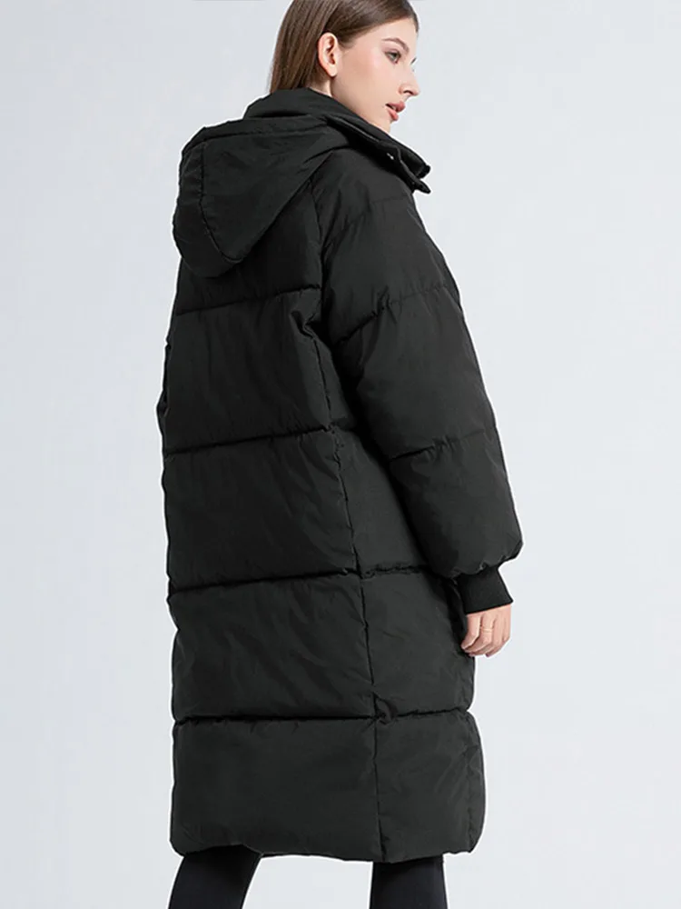 2024 New Zipper Thicken Snow Parkas Women Ciepłe, zagęszczone płaszcze z długim rękawem i kapturem dla kobiet Zimowe wodoodporne topy wierzchnie ﻿