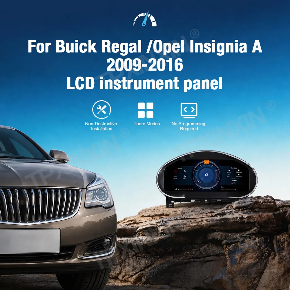 For Buick Regal 2009-2016 Car LCD Dashboard Digital Cluster Virtual Cockpit Instrument Speedometer Multifunctional