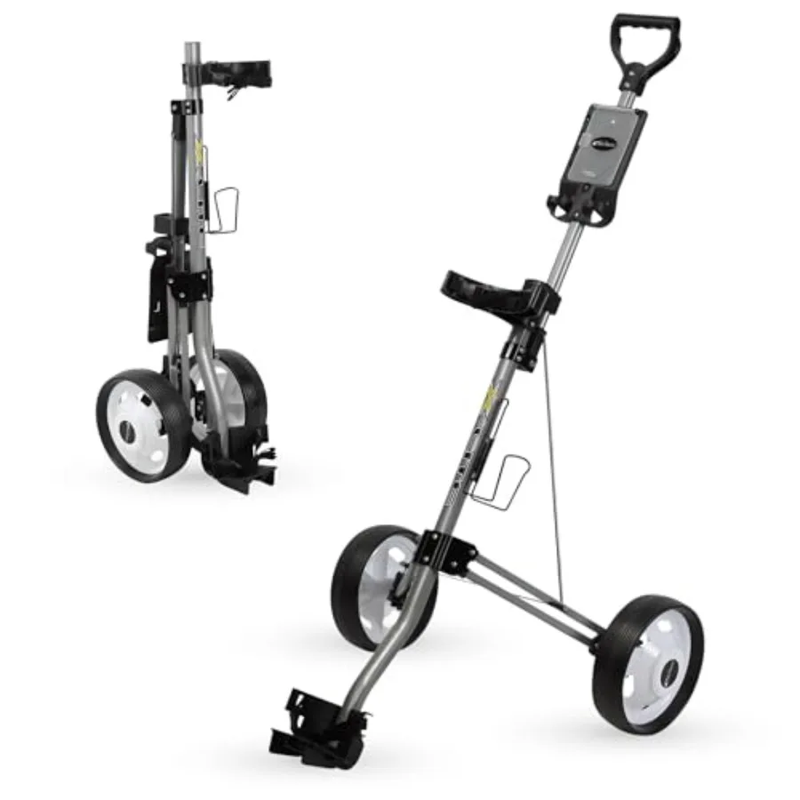 

X-Lite 2-Wheel Golf Push Cart Ultra-Lightweight Compact Folding Golf Trolley, Ergonomic Handle, Smooth-Rolling Wheels, Built-in