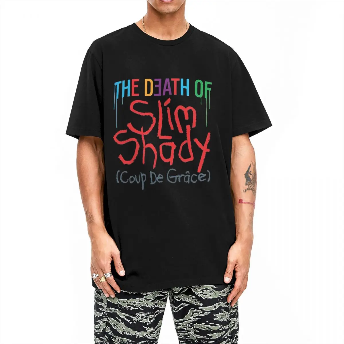 Eminem Tobey Print The Death Of Slim Shady Tee FunT-Shirt Men Y2K Cotton T Shirts Summer Crew Neck Tee Shirt Plus Size Clothes