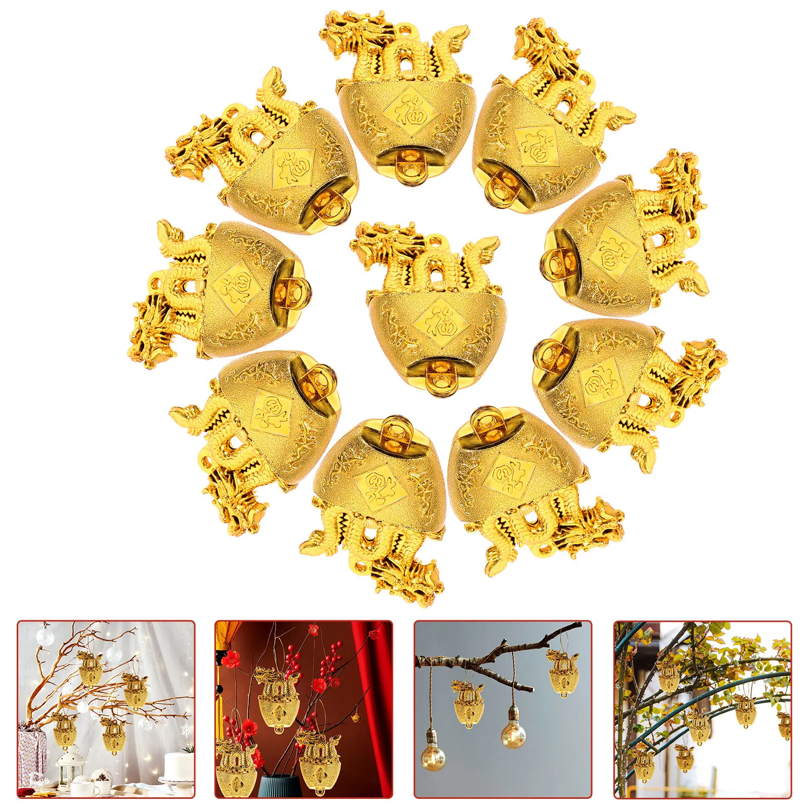 Home Office 2024 - 10 Pendentifs Dorés en Forme de