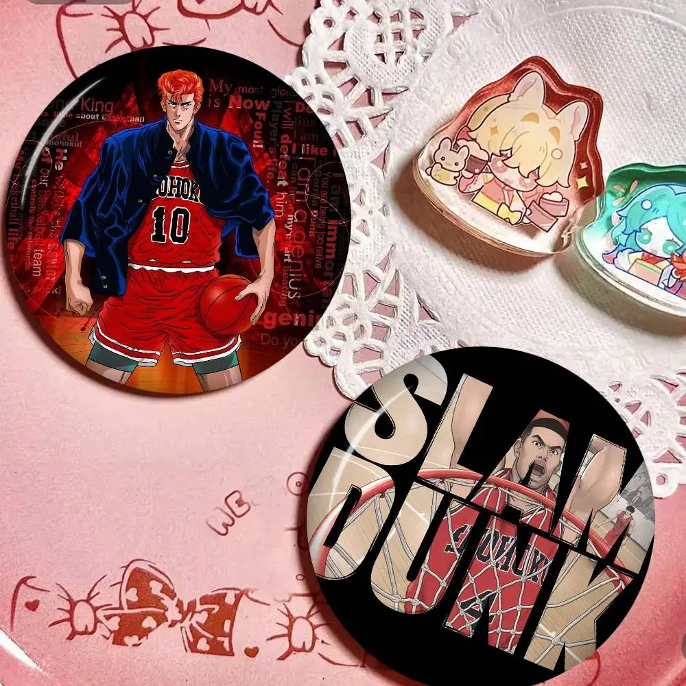 Japanese Cartoon S-Slam D-Dunk Customizable Soft Button Pin For Women Creative Jewelry Funny Badge Cartoon Lover Hat