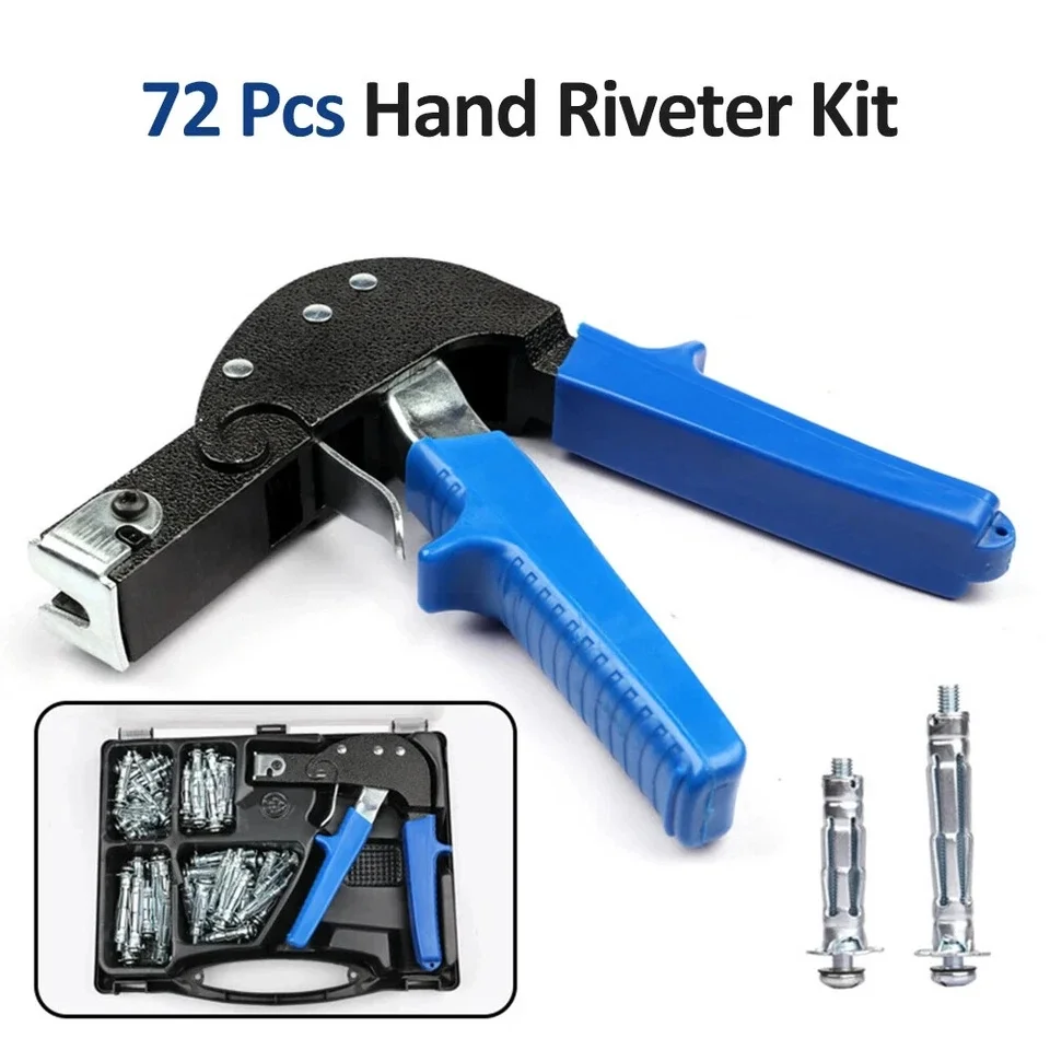 

72 шт., полый пистолет Gecko, пистолет для заклепок, набор пистолетов для заклепок, пистолет для вытягивания деревянных панелей, инструмент